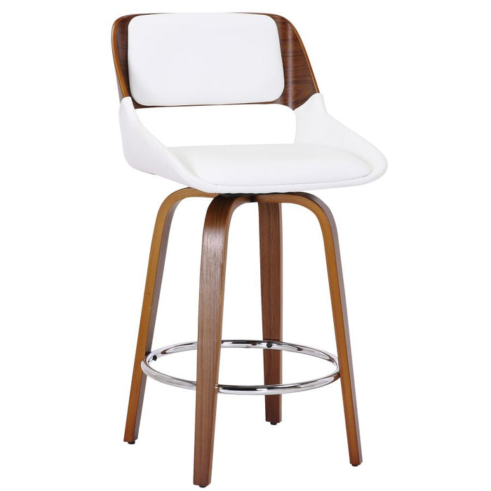 Hudson 26" Counter Stool - White & Walnut