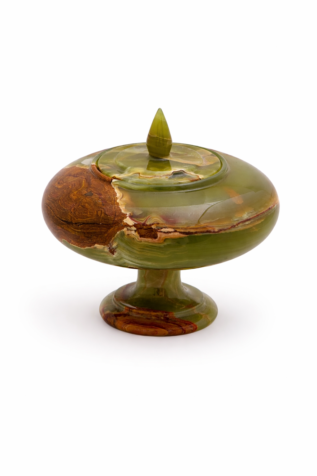 Verdant Onyx Pedestal Lidded Vessel - Decoronto