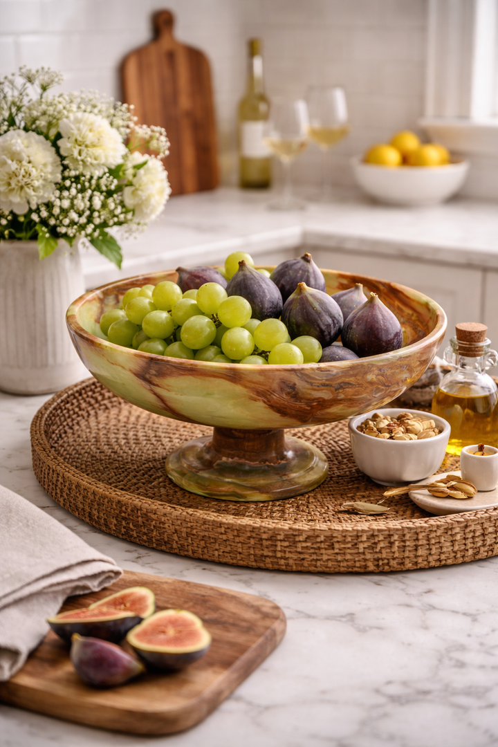 Verdant Onyx Pedestal Bowl- Large - Decoronto