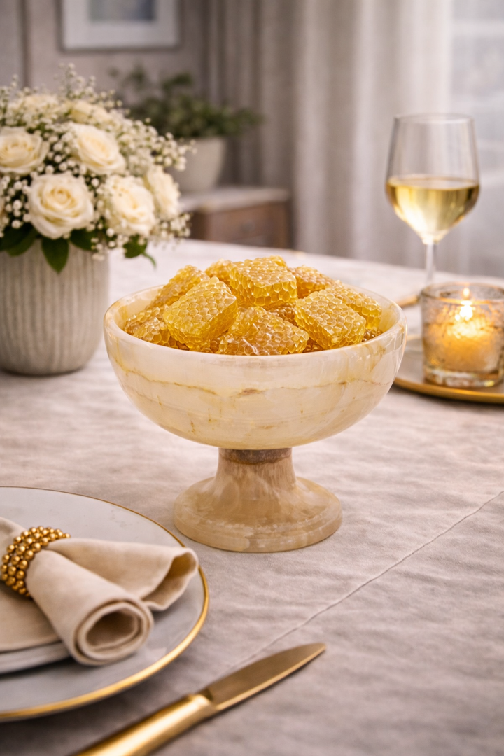 Aurelius Ivory Onyx Pedestal Bowl- Small - Decoronto