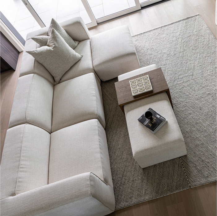 Forest Coffee Ottoman - Cream and Dark Brown