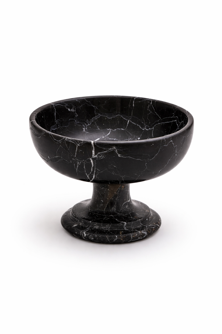 Aurelius Black Marble Pedestal Bowl - Small - Decoronto