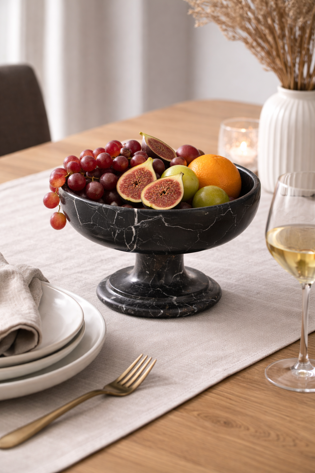 Aurelius Black Marble Pedestal Bowl - Small - Decoronto