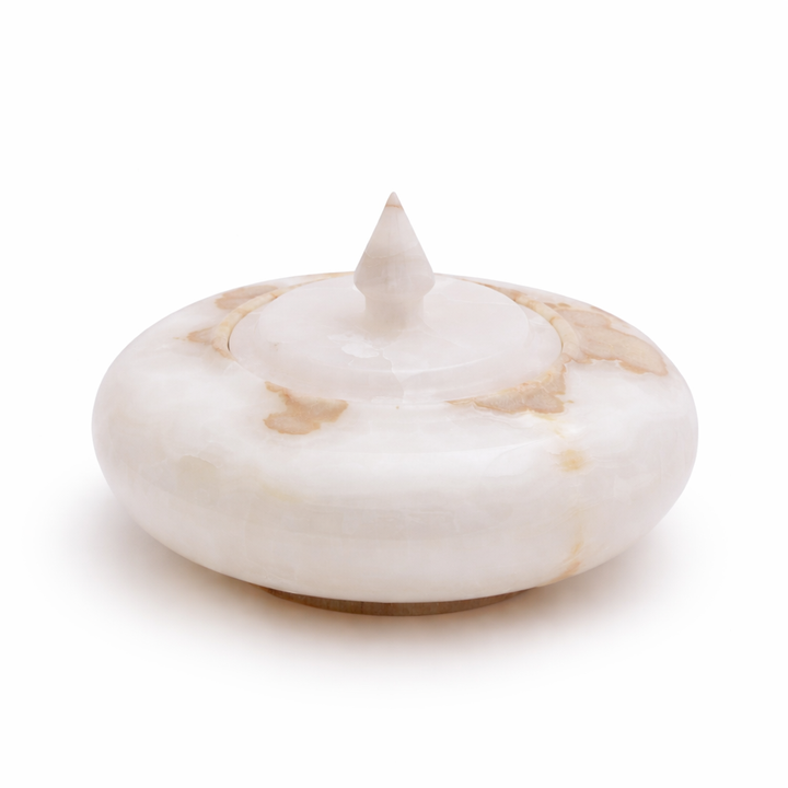 Aurelius Ivory Onyx Low Lidded Vessel - Decoronto