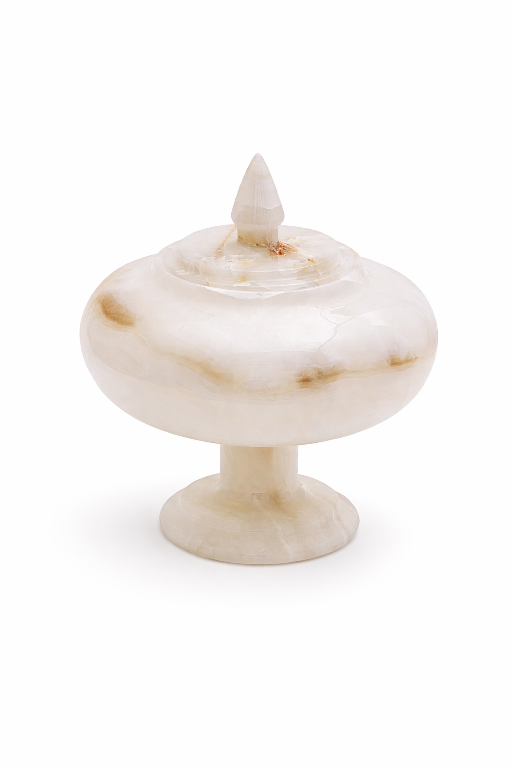 Aurelius Ivory Onyx Pedestal Lidded Vessel - Decoronto