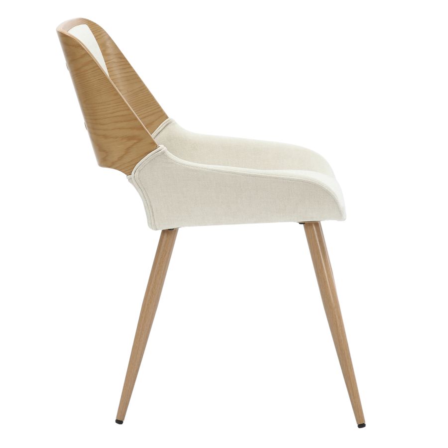 Hudson Dining Chair - White & Walnut - Decoronto