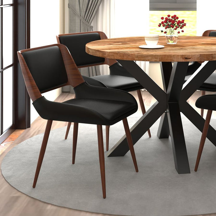 Hudson Dining Chair - Black & Walnut