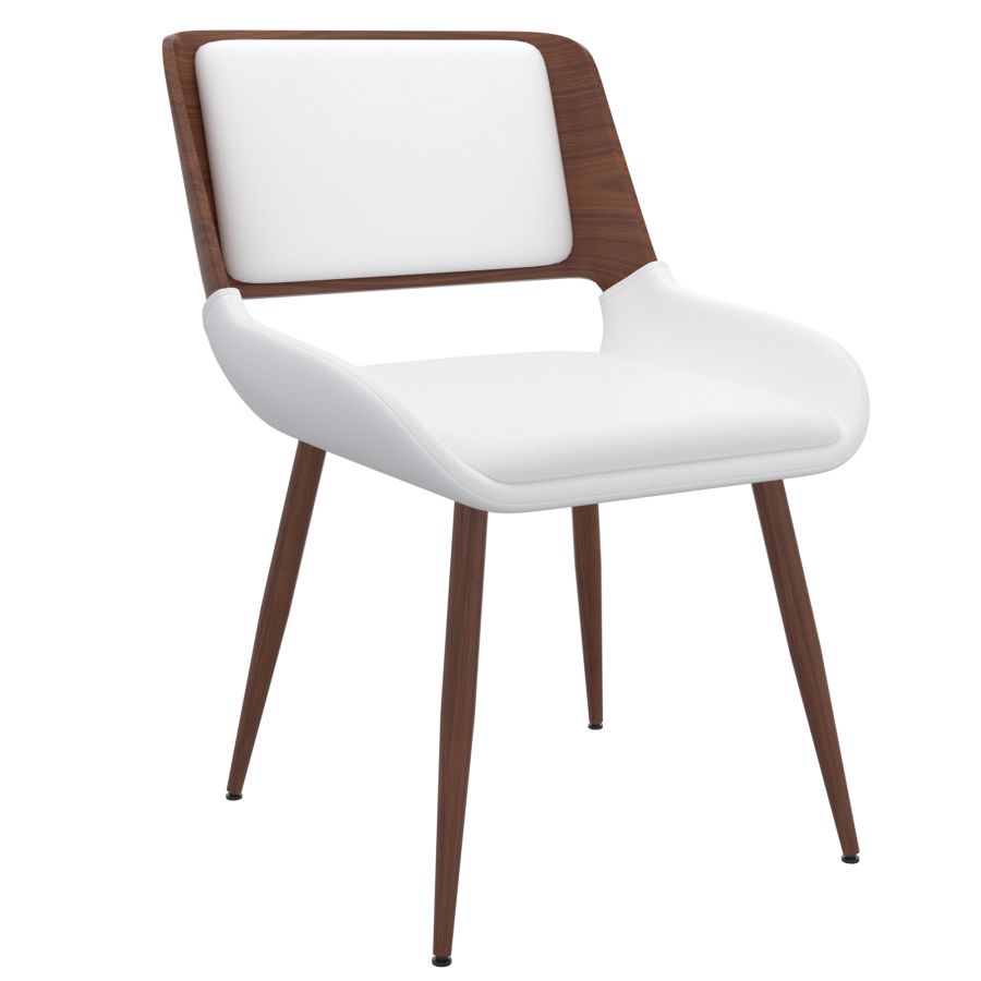 Hudson Dining Chair - White & Walnut - Decoronto