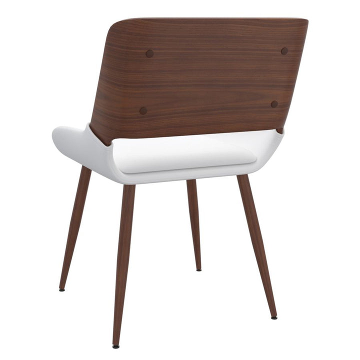 Hudson Dining Chair - White & Walnut - Decoronto