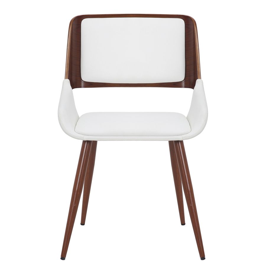 Hudson Dining Chair - White & Walnut - Decoronto