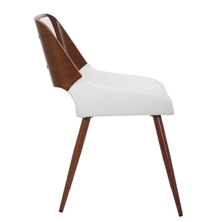 Hudson Dining Chair - White & Walnut - Decoronto