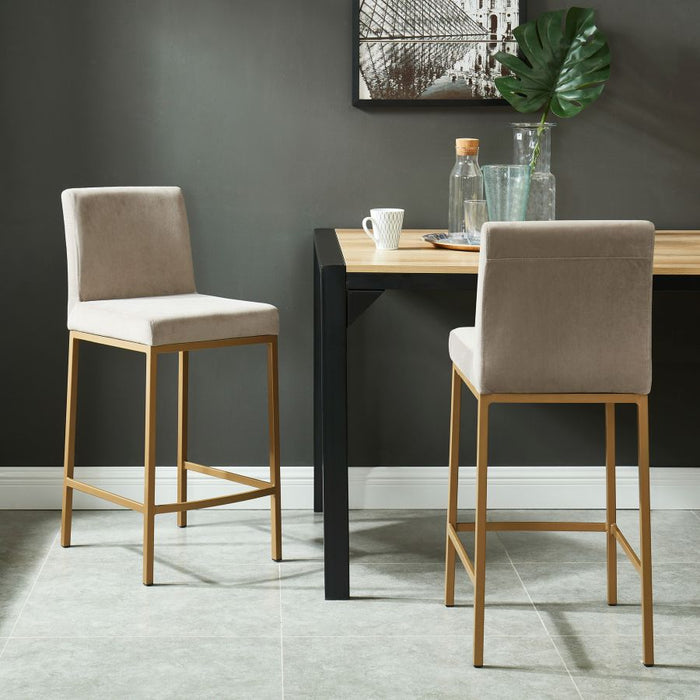 Diego 26" Counter Stool - Beige & Gold