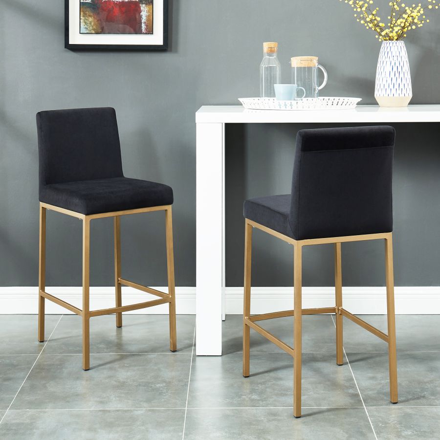 Diego 26" Counter Stool - Black & Gold - Decoronto