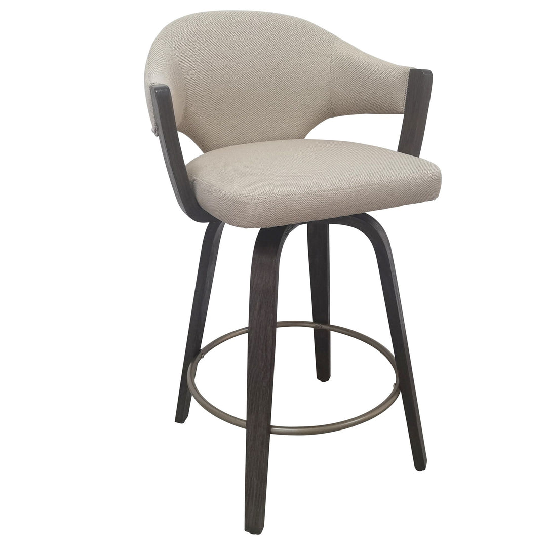 Cleo counter stool toffee herringbone 360 swivel dark walnut bentwood Canada
