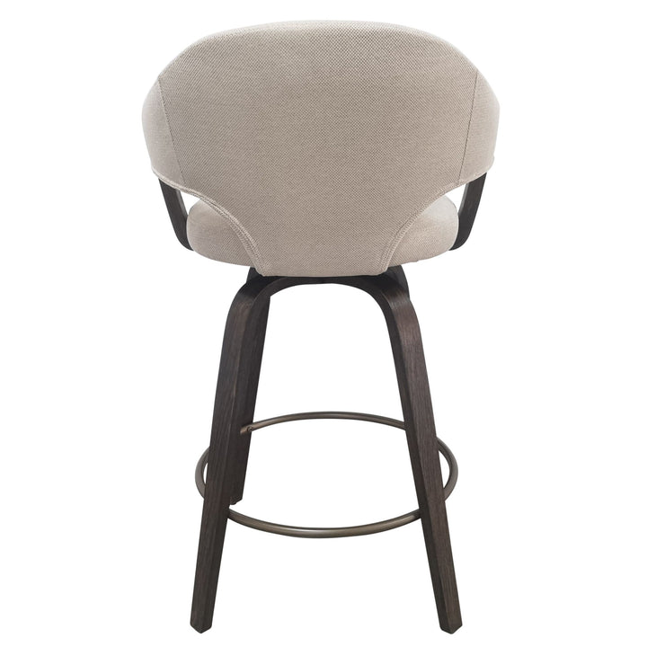Cleo counter stool toffee fine herringbone performance fabric stain resistant
