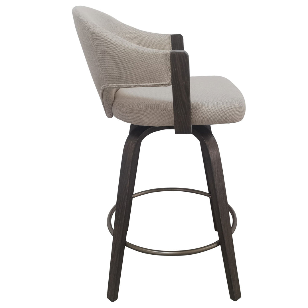 Cleo counter stool bentwood arms dark walnut finish
