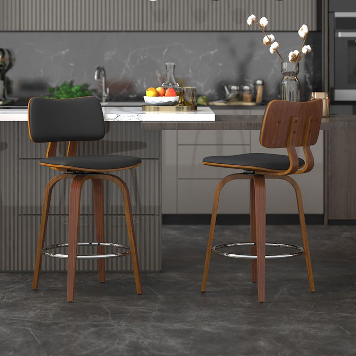 Zuni 26" Counter Stool - Black & Walnut