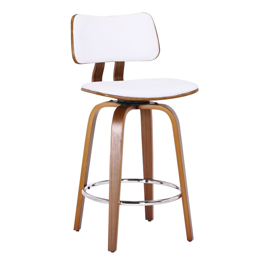 Zuni 26" Counter Stool - White & Walnut - Decoronto