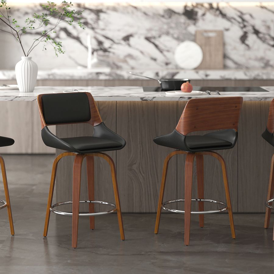 Hudson 26" Counter Stool - Black & Walnut - Decoronto