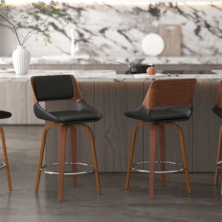 Hudson 26" Counter Stool - Black & Walnut - Decoronto