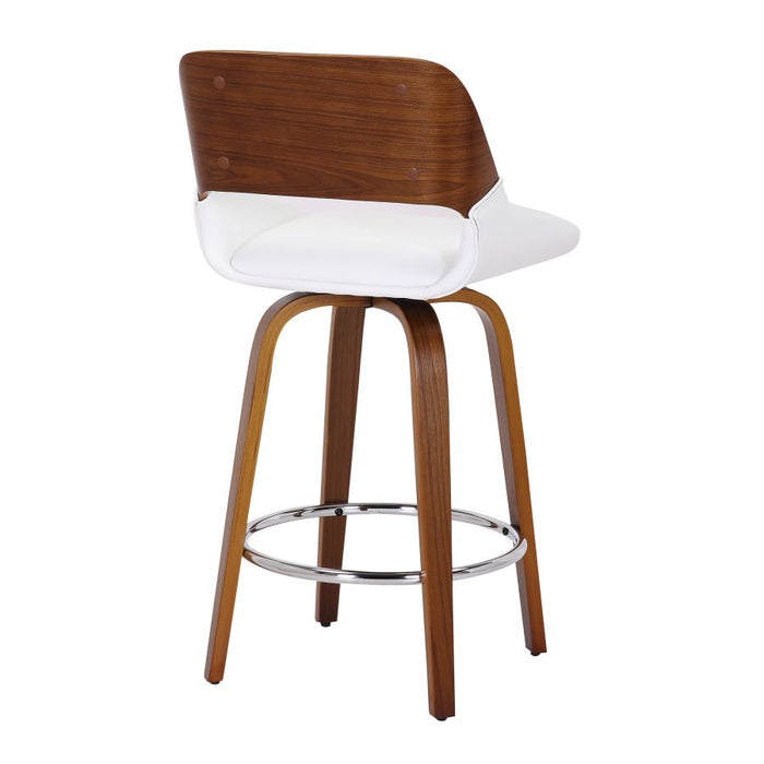 Hudson 26" Counter Stool - White & Walnut