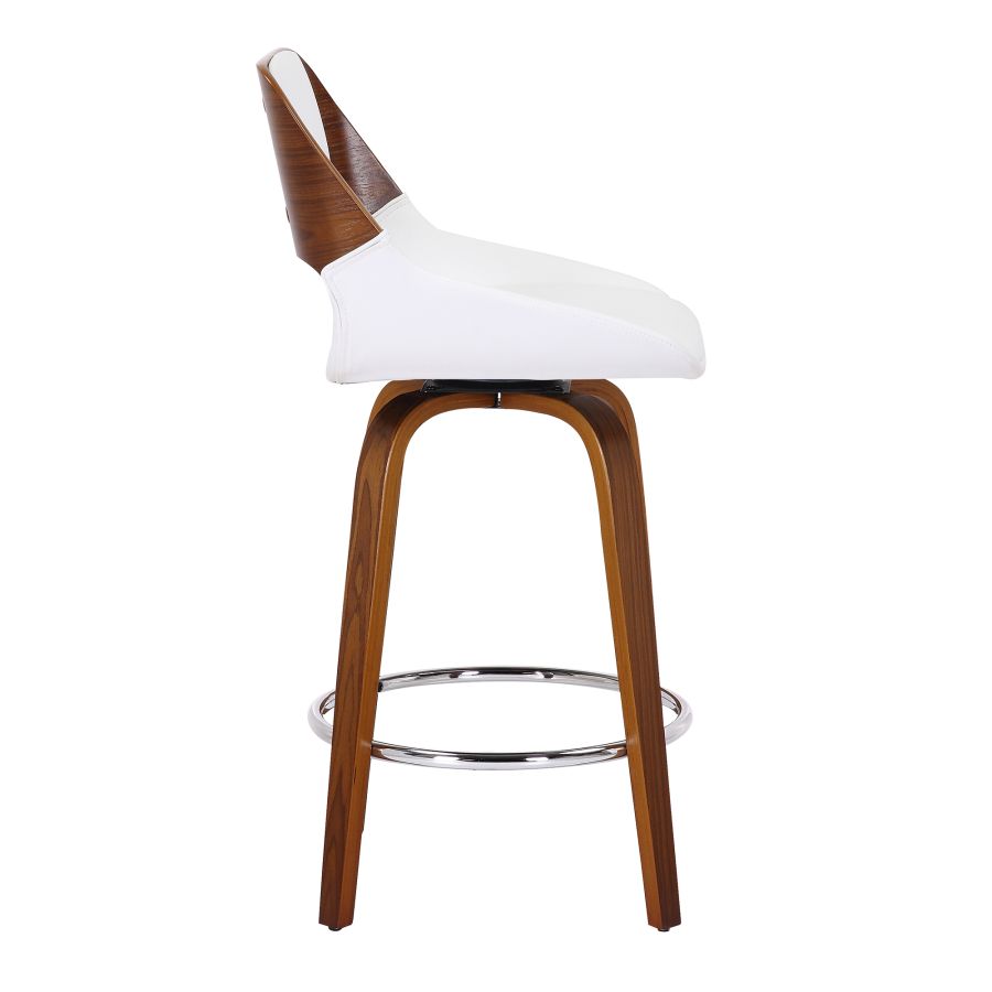 Hudson 26" Counter Stool - White & Walnut - Decoronto