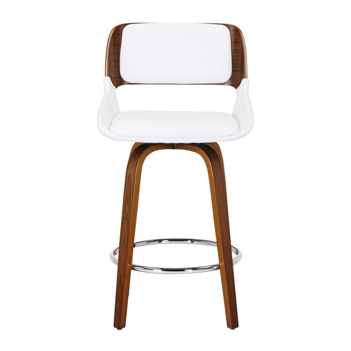 Hudson 26" Counter Stool - White & Walnut