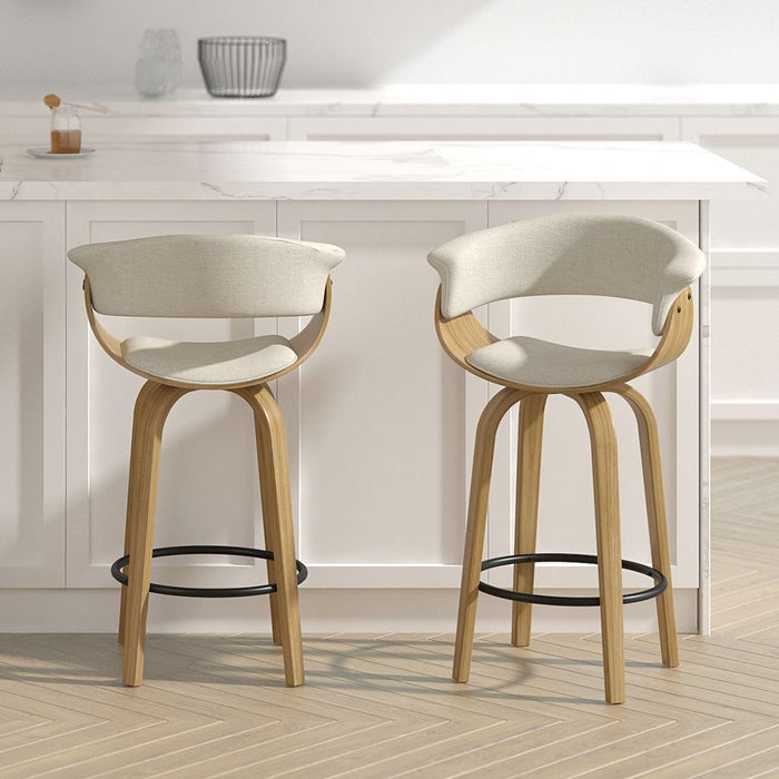 Holt 26" Counter Stool - Beige & Natural