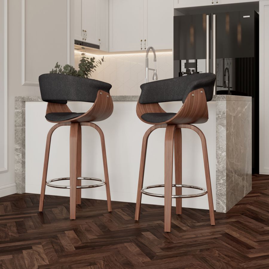 Holt 26" Counter Stool - Charcoal & Walnut - Decoronto