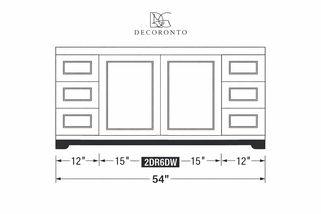 Alora 54" Bathroom Vanity - Solid Wood With Quartz Top - Decoronto