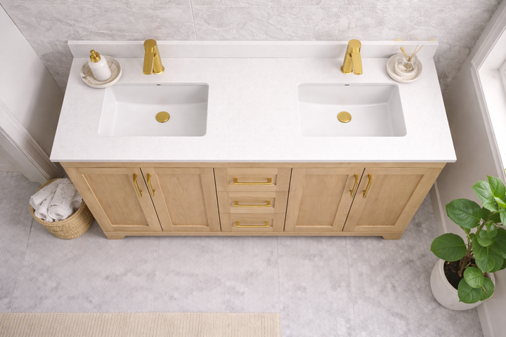 Alora 60" Bathroom Vanity - Solid Wood With Quartz Top, Double Sink - Decoronto