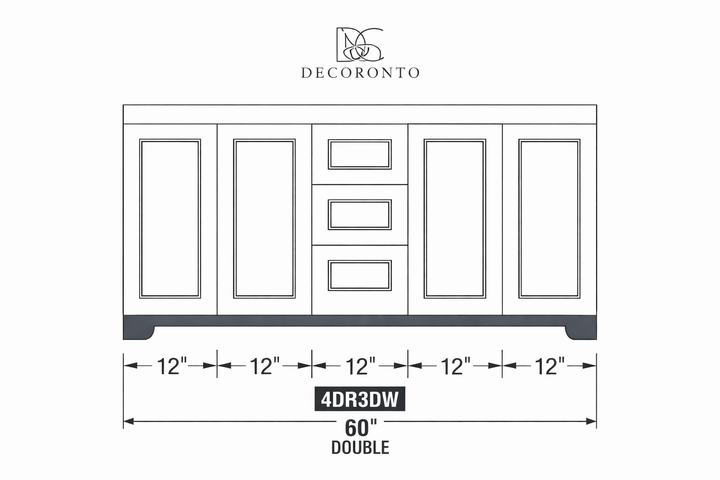 Alora 60" Bathroom Vanity - Solid Wood With Quartz Top, Double Sink - Decoronto