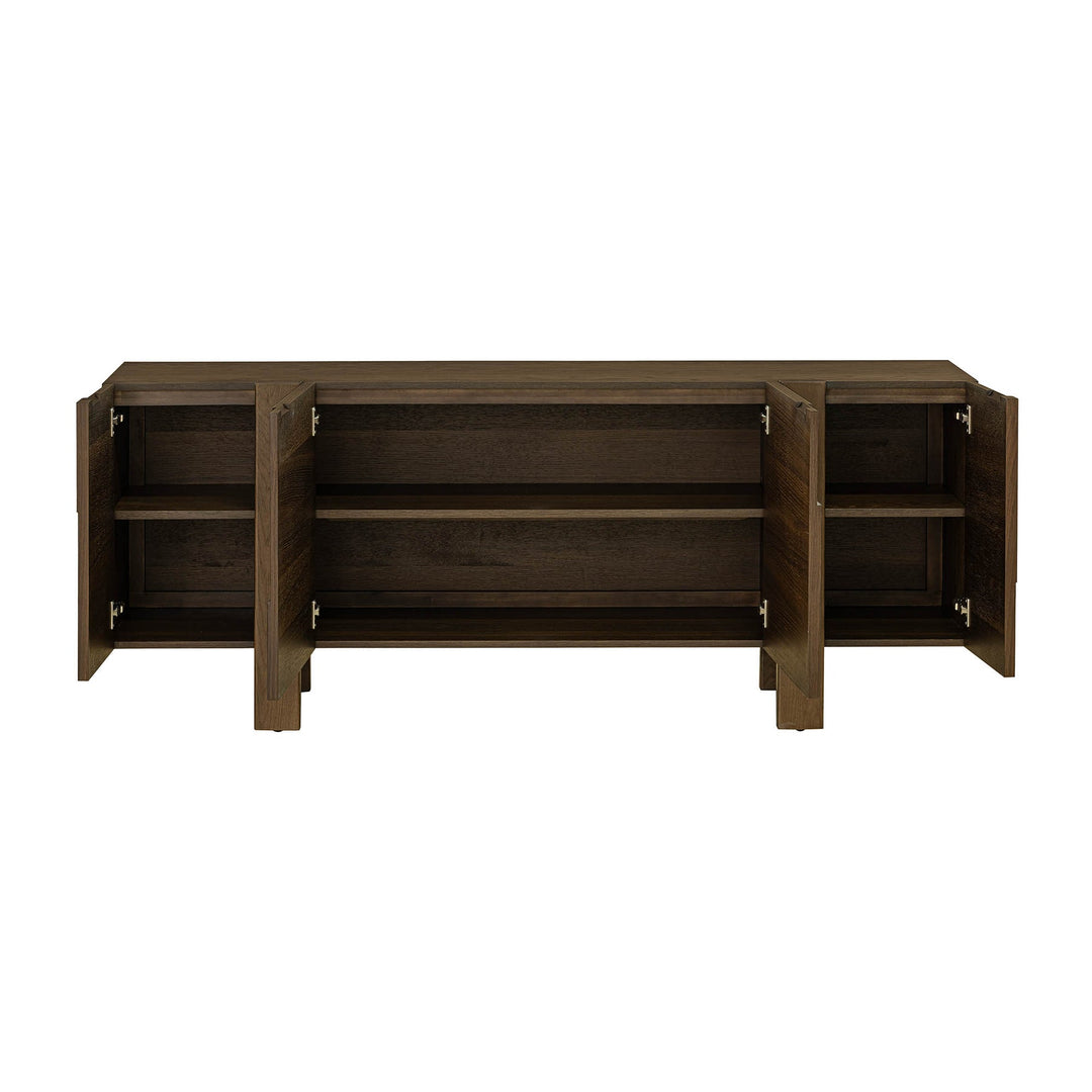 Cask sideboard adjustable shelves interior open four doors oak
