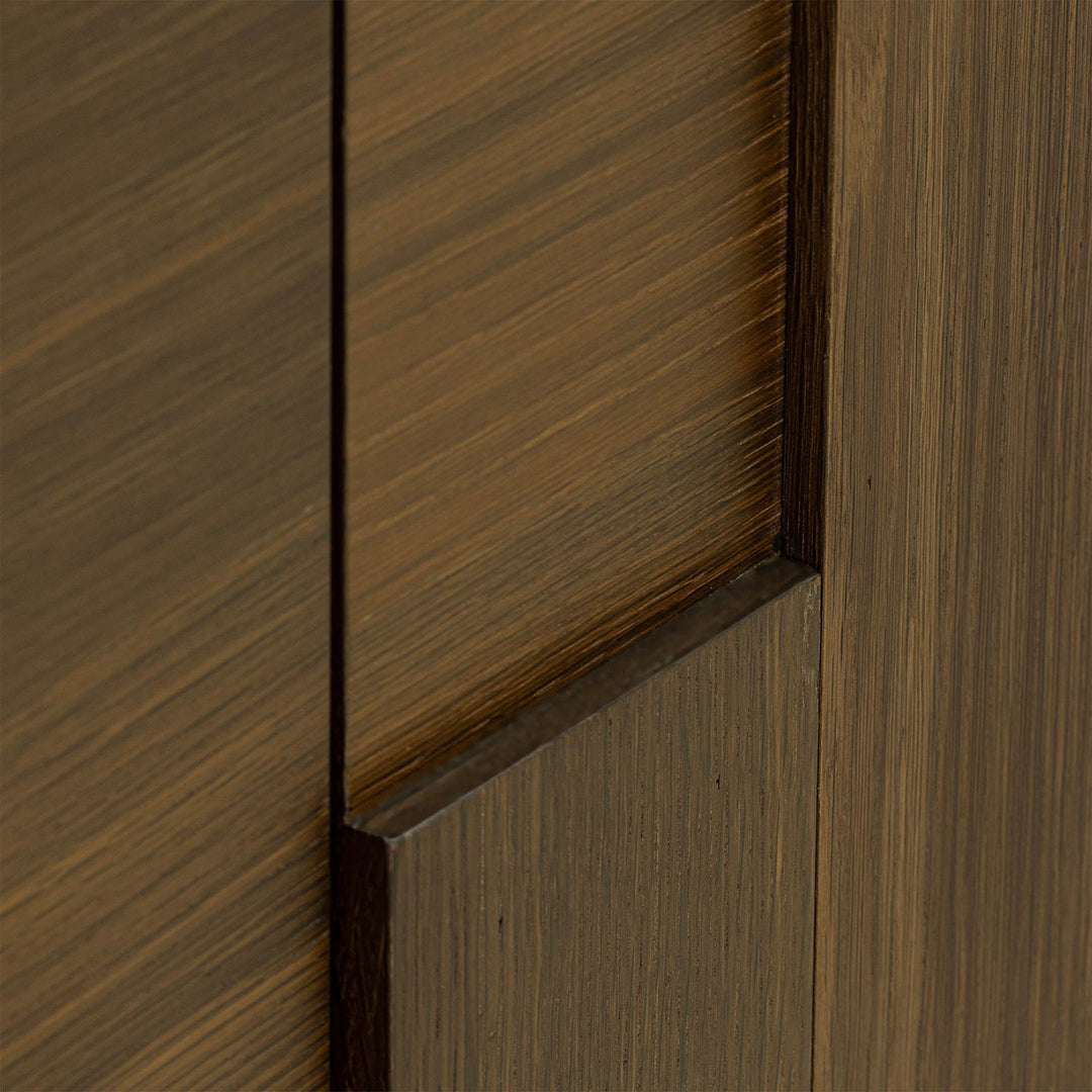 Cask sideboard soft close door solid oak checkerboard detail