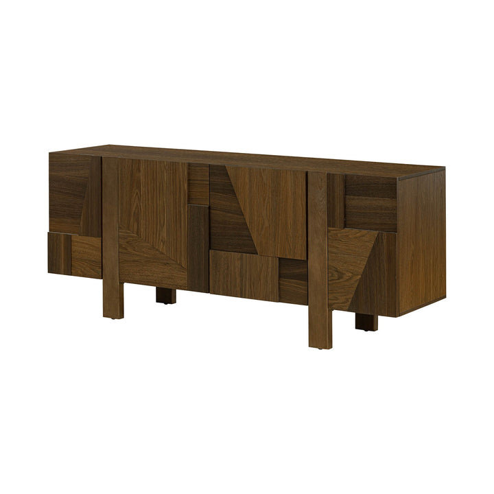 Cask 74 inch solid oak checkerboard sideboard smokey chestnut finish Canada
