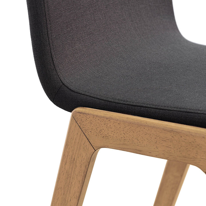 Berg Counter Stool, Grey Upholstered Seat, Solid Rubberwood Frame, Retro Scandinavian Design