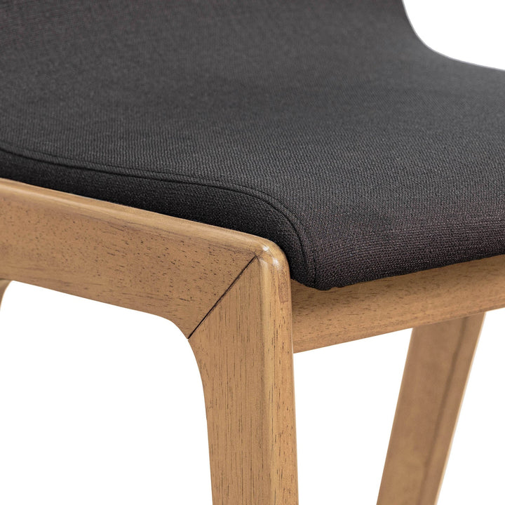 Berg Counter Stool, Grey Upholstered Seat, Solid Rubberwood Frame, Retro Scandinavian Design