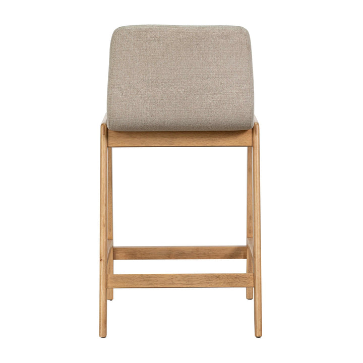 Berg Counter Stool, Grey Upholstered Seat, Solid Rubberwood Frame, Retro Scandinavian Design
