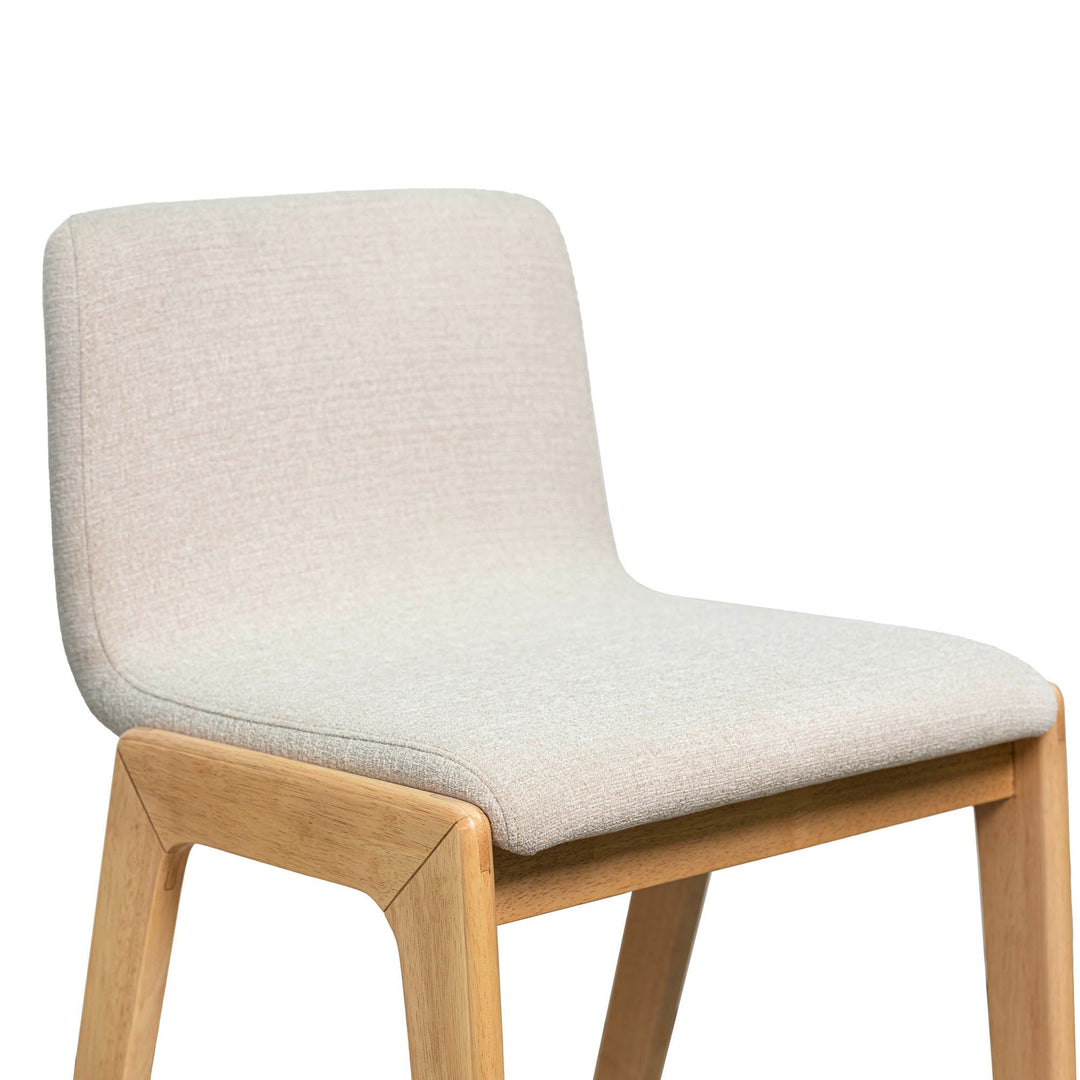Berg Counter Stool, Grey Upholstered Seat, Solid Rubberwood Frame, Retro Scandinavian Design