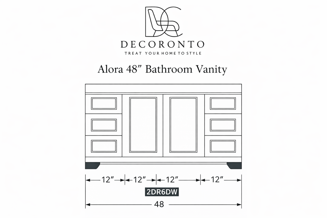 Alora 48" Bathroom Vanity - Solid Wood With Quartz Top - Decoronto