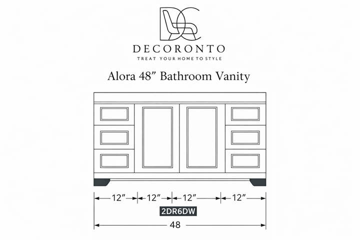 Alora 48" Bathroom Vanity - Solid Wood With Quartz Top - Decoronto