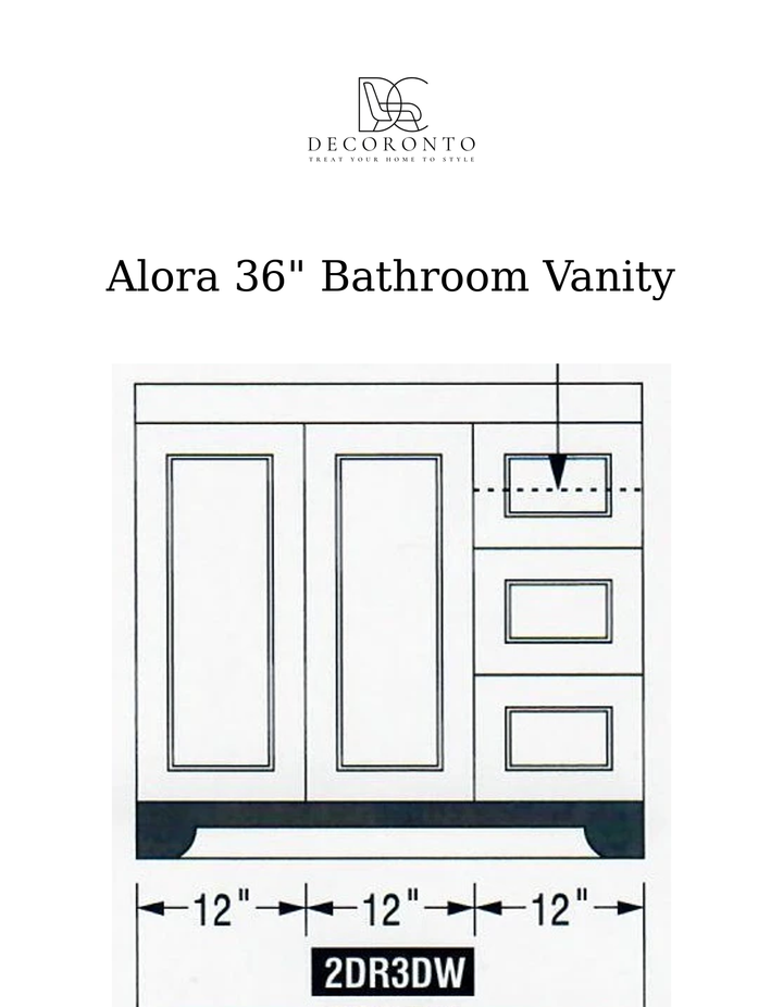 Alora 36" Bathroom Vanity - Solid Wood With Quartz Top - Decoronto