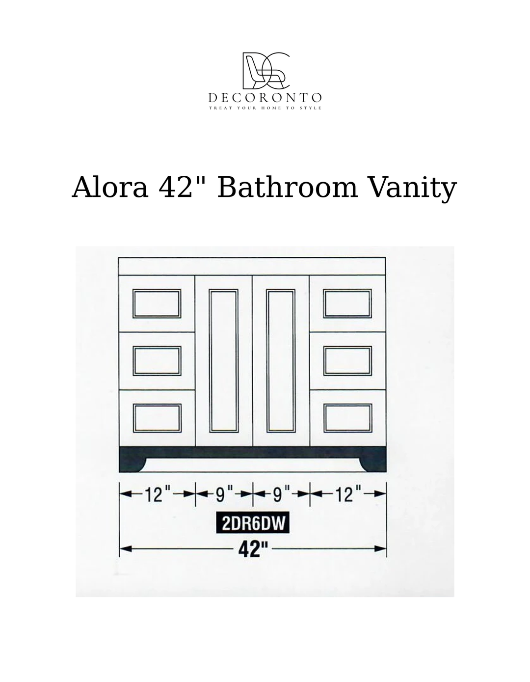 Alora 42" Bathroom Vanity - Solid Wood With Quartz Top - Decoronto