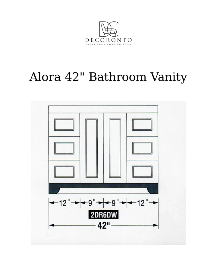 Alora 42" Bathroom Vanity - Solid Wood With Quartz Top - Decoronto