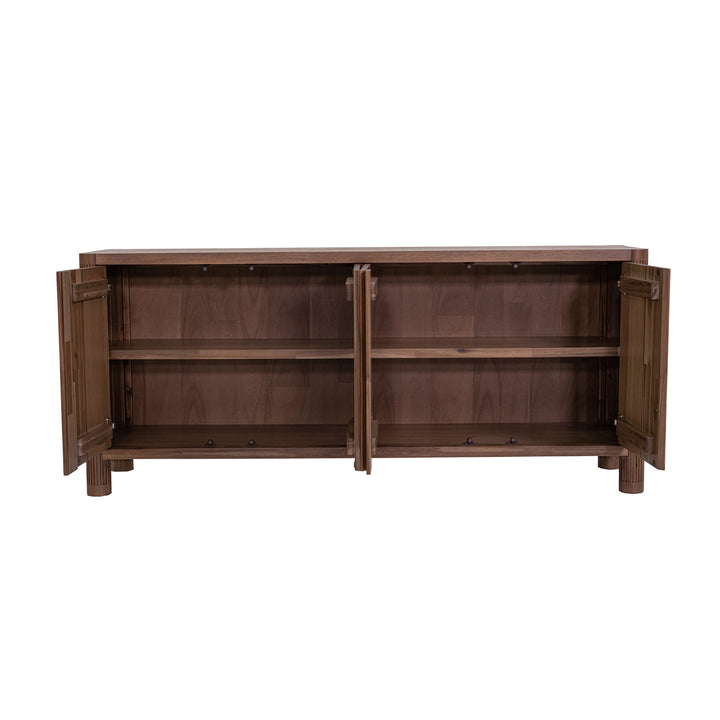 Amber sideboard 71 inch four soft-close doors toffee brown acacia