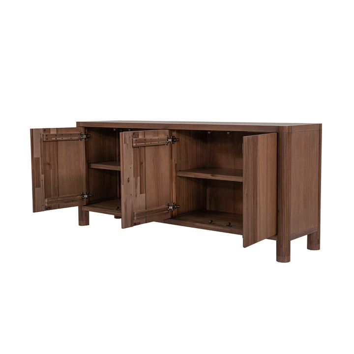 Amber sideboard 71 inch four soft-close doors toffee brown acacia