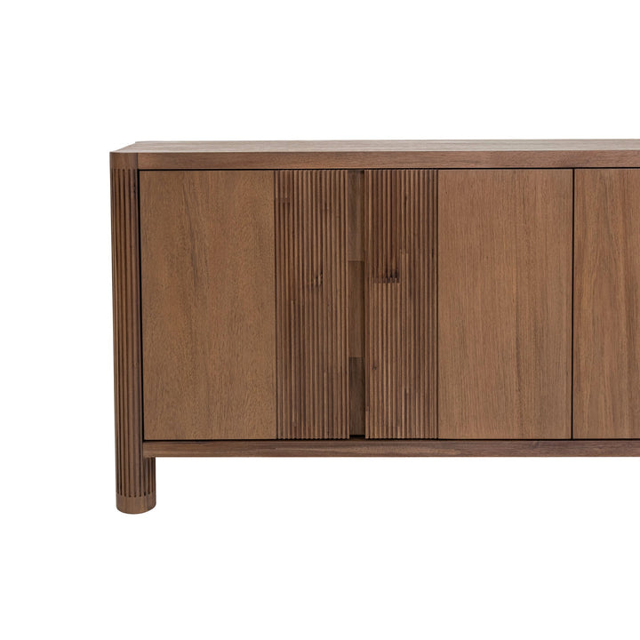 Amber sideboard 71 inch four soft-close doors toffee brown acacia