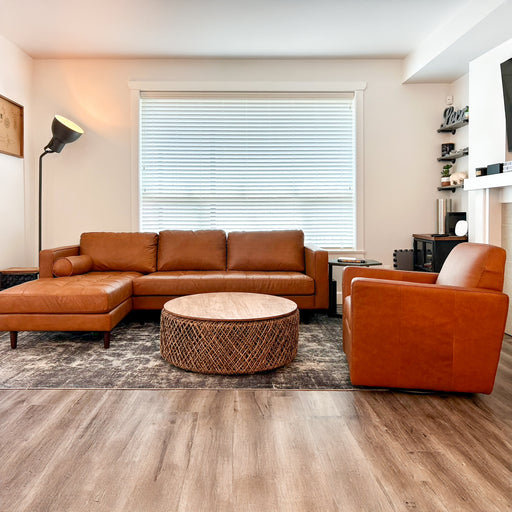 Cooper Swivel Club Chair - Cognac Leather - Decoronto