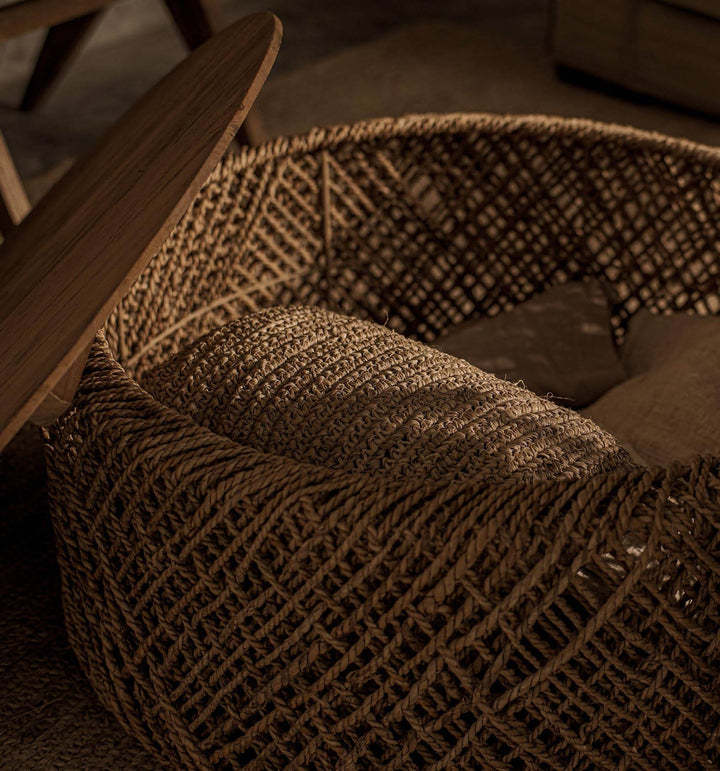Cayo woven abaca storage basket lid removed 2-in-1 coffee table Canada