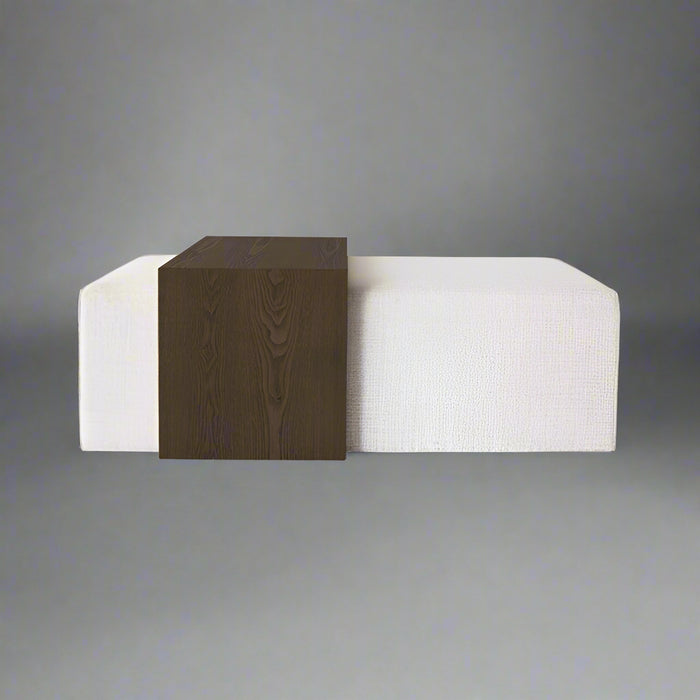 Forest Coffee Ottoman - Cream and Dark Brown